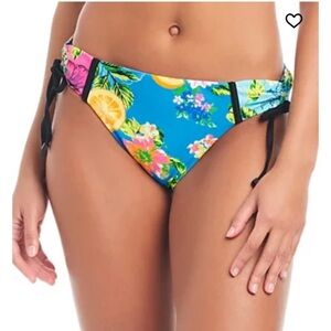 Bar III New 
Women’s Tropical- Print Shirred - Side Hipser Bikini Bottom